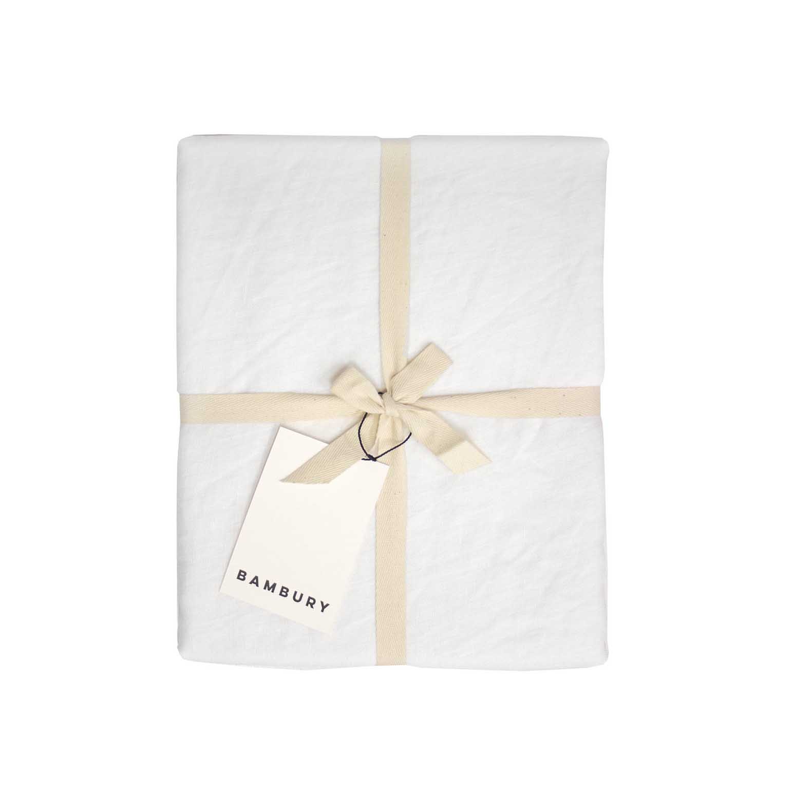 Bambury Linen Round Tablecloth 228cm White