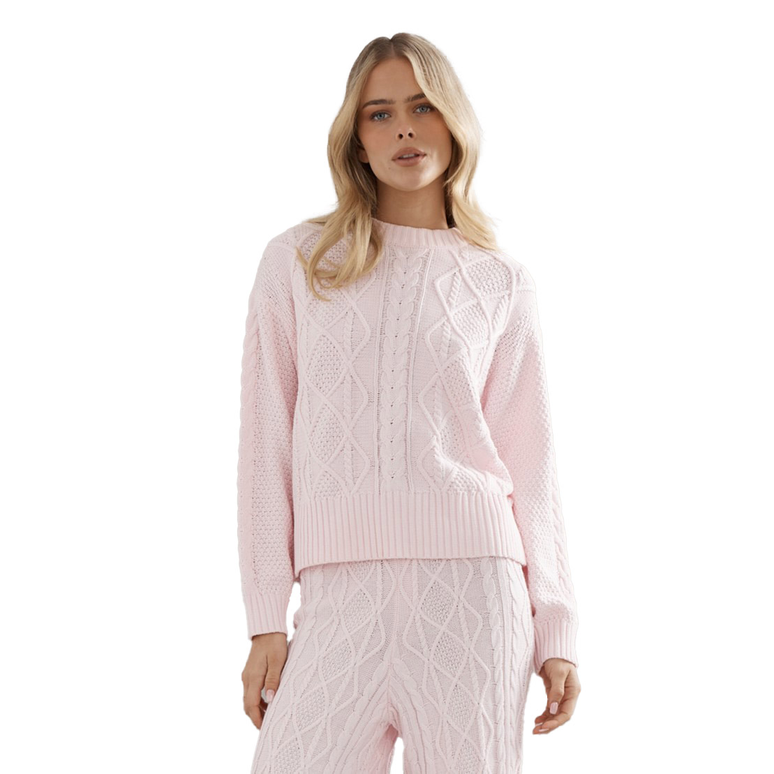 Caitlin Crisp Cotton Cable Knit Jumper