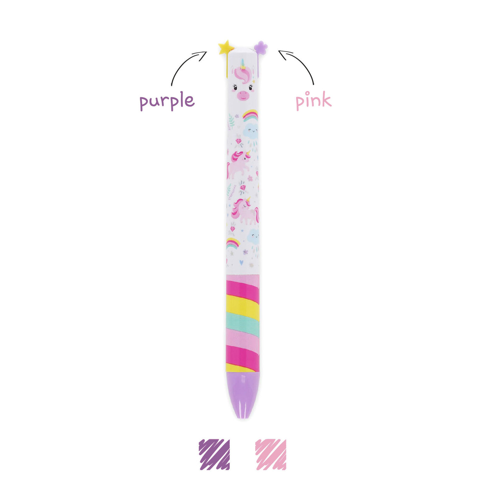 Legami Two-Colour Click&Clack Ballpoint Pen - Unicorn