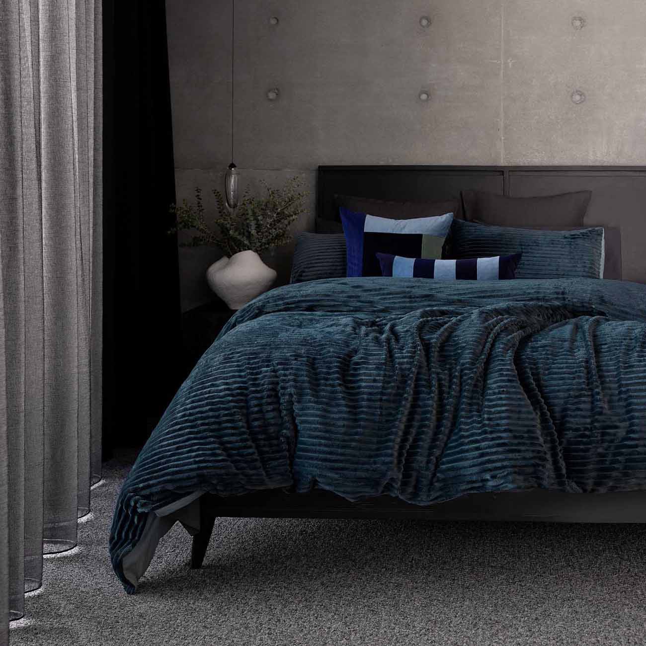 Bambury Channel Quilt Cover Set Petrol