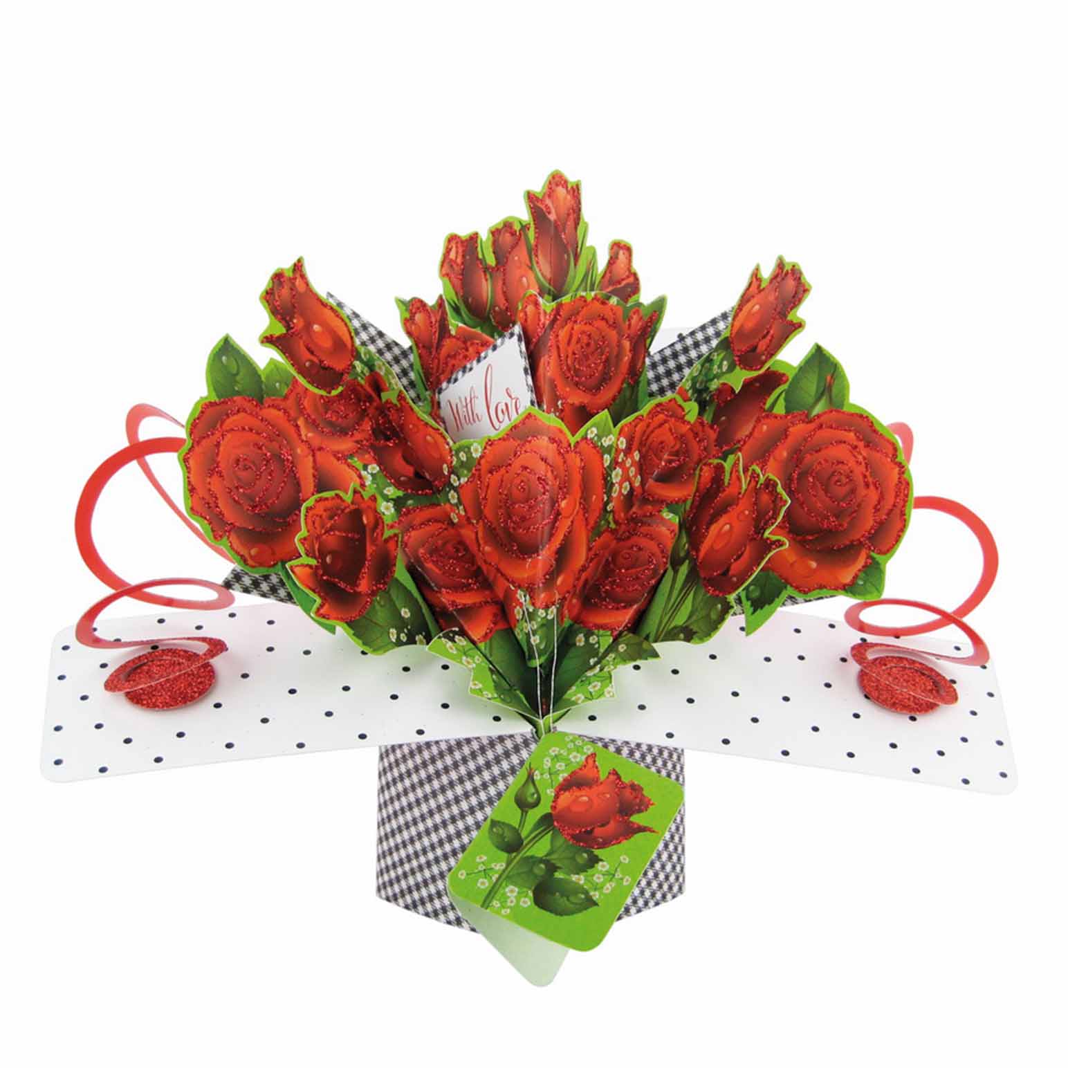 Antics Roses Bouquet Blank Pop Up Card