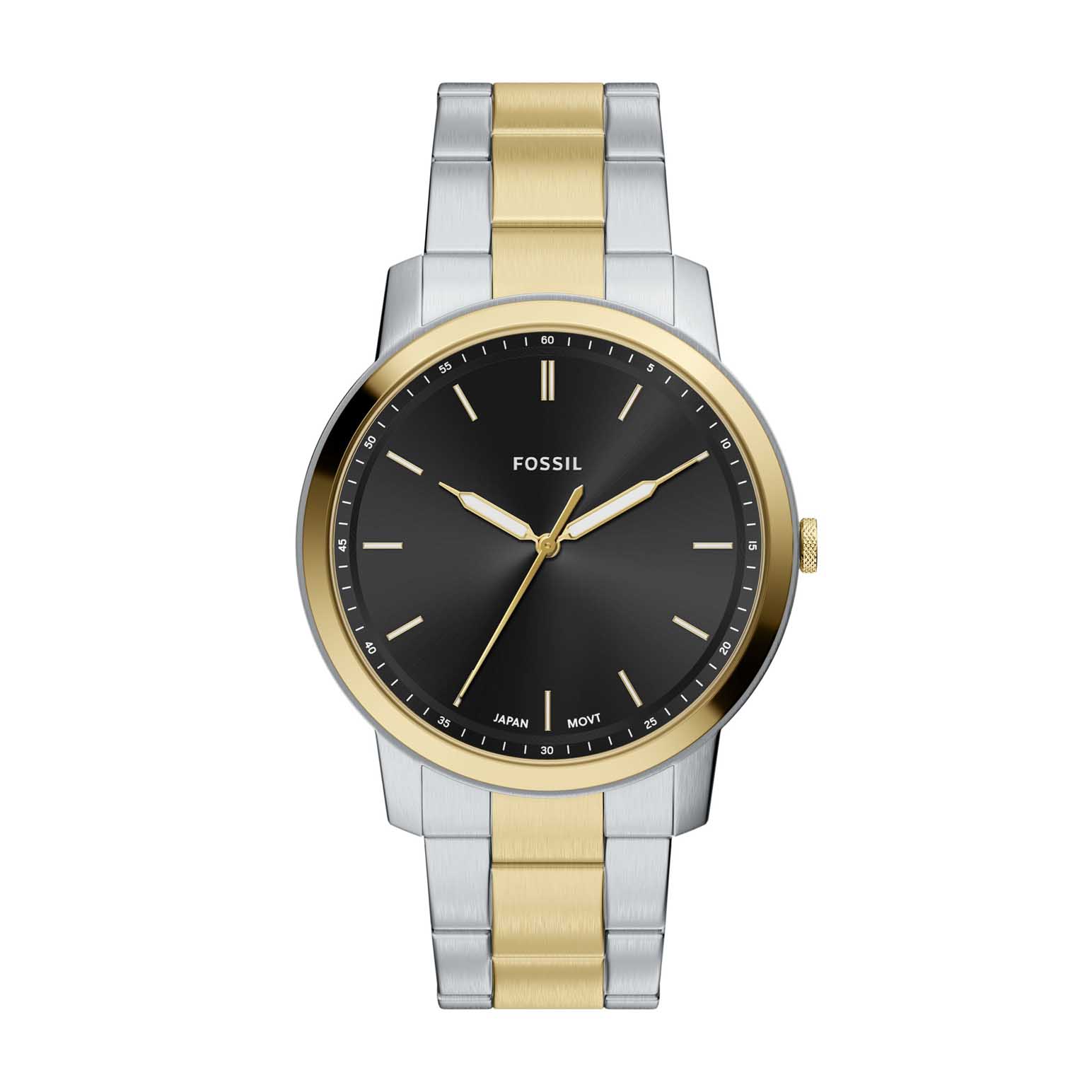 Fossil Minimalist 44mm Three-Hand Two-Tone Stainless Steel Watch