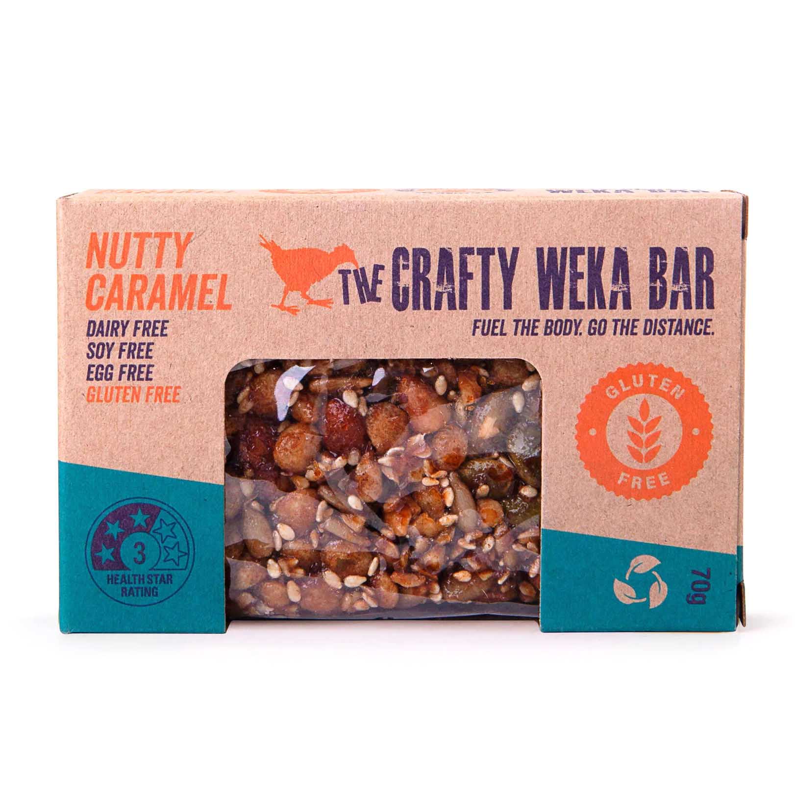 The Crafty Weka Nutty Caramel Gluten Free Bar 70g