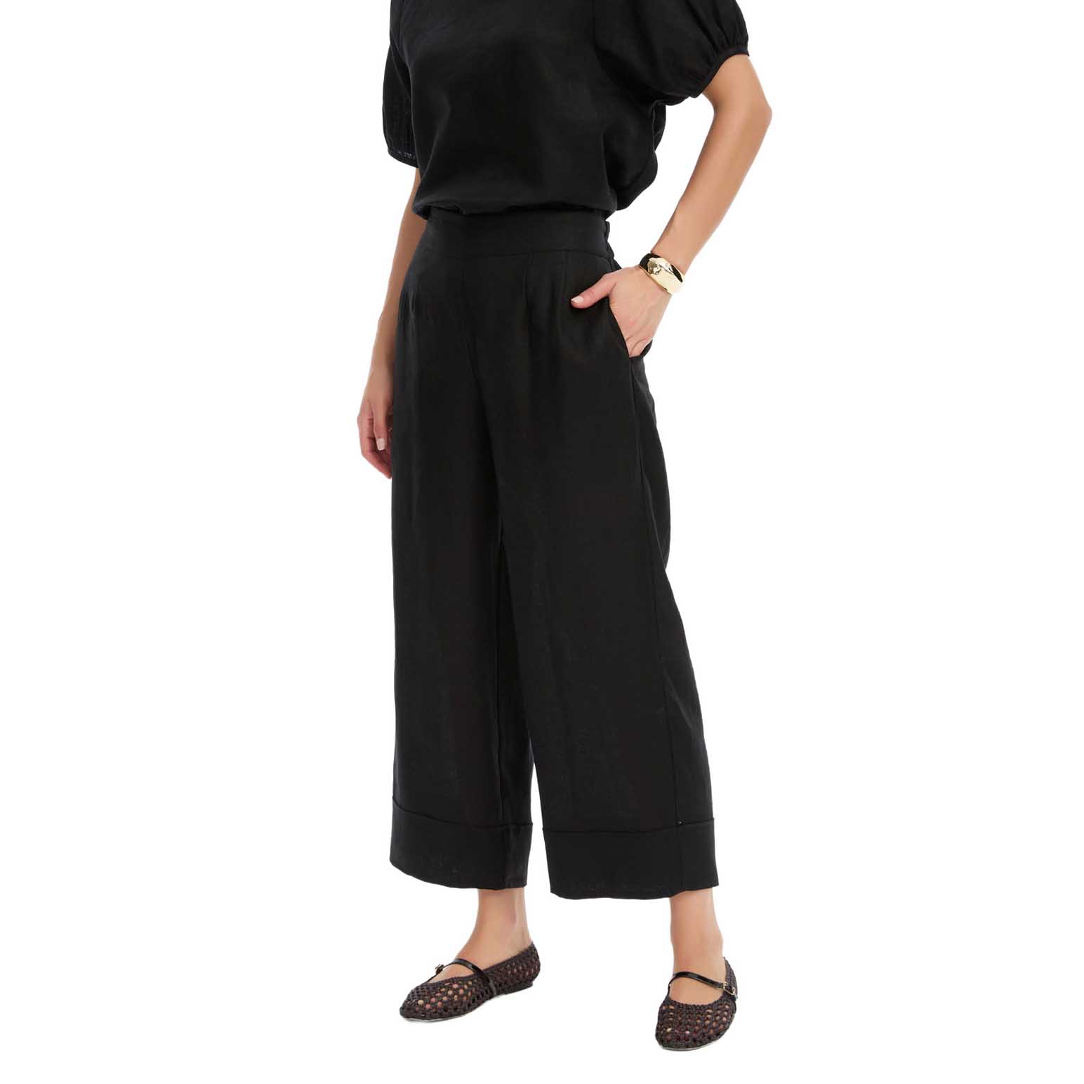 TIRELLI Wide Leg Linen Pant