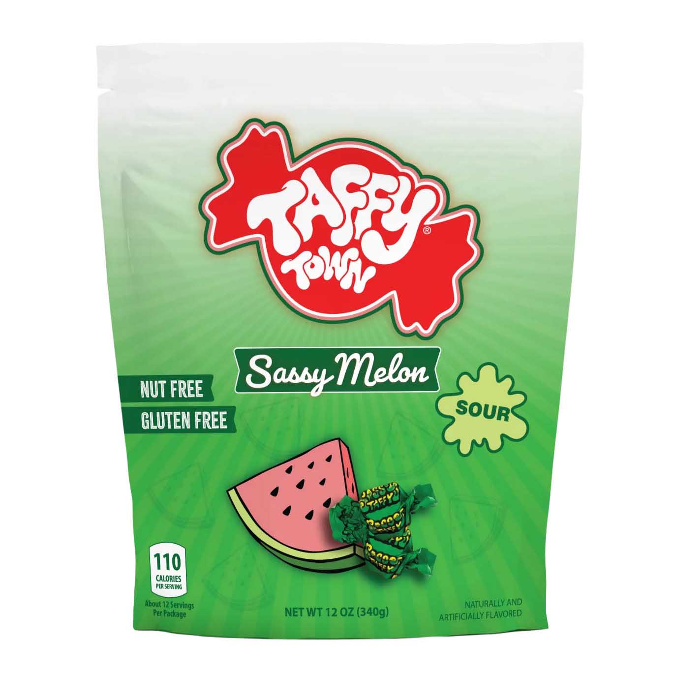 Taffy Town Sassy Sour Melon Taffy Pouch 340g