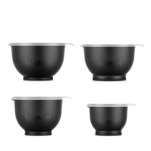 Bodum Set Of 4 Mixing Bowls, 0.7L / 1.6L / 3.2L /5.2L with Lids