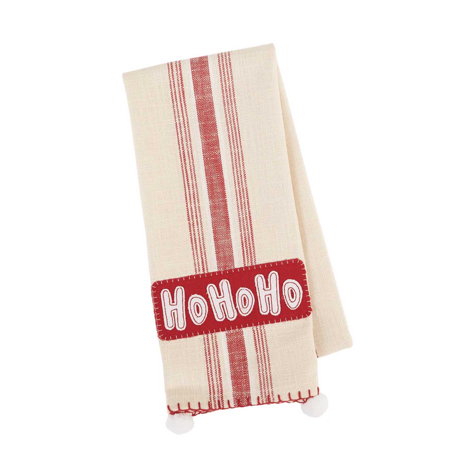DII Ho Ho Ho Embellished Dishtowel