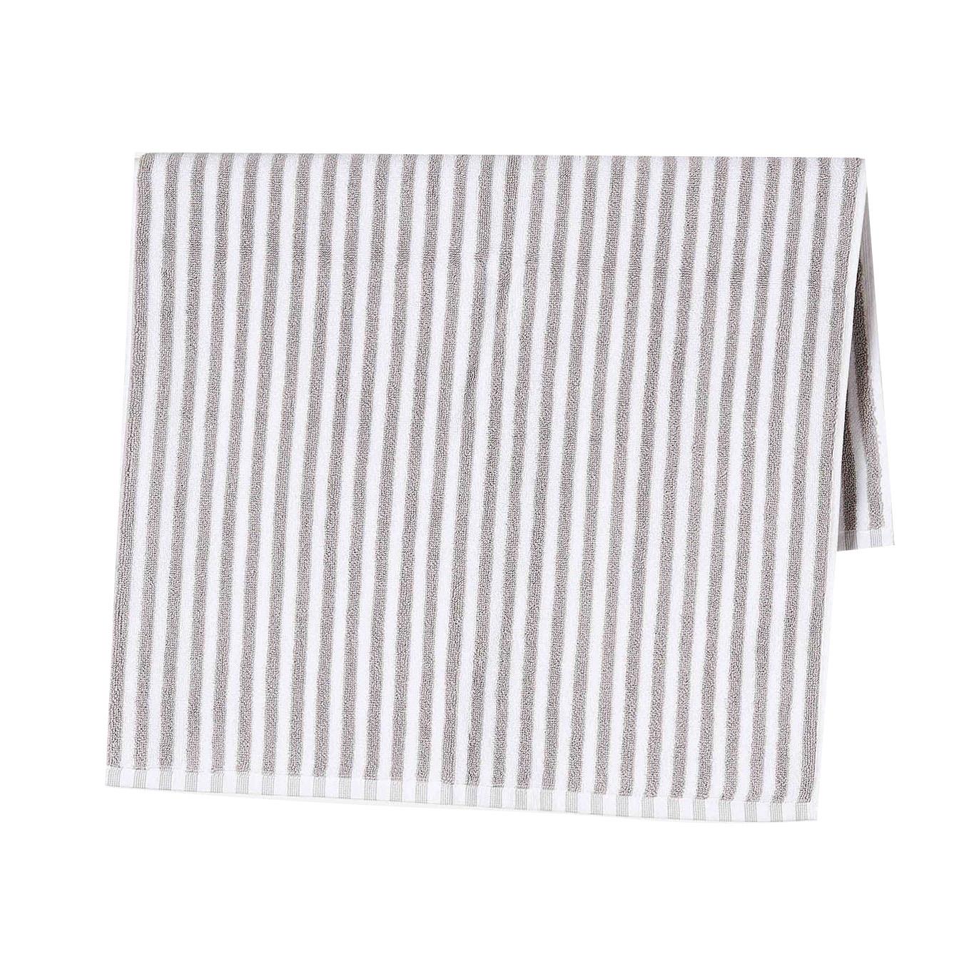 Città Wide Stripe Cotton Bath Mat Grey/White  - 55x85cm