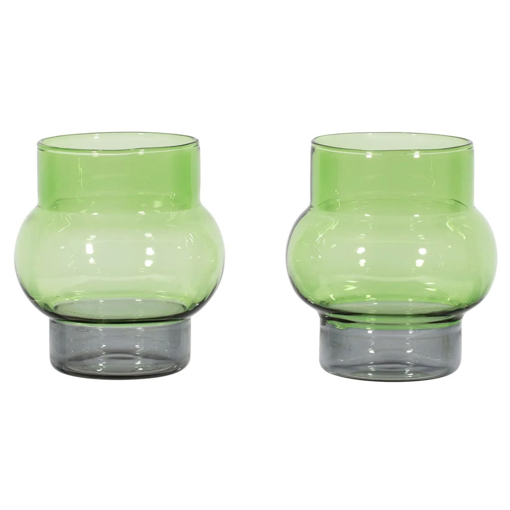 Tom Dixon Bump Short Glasses Green x2