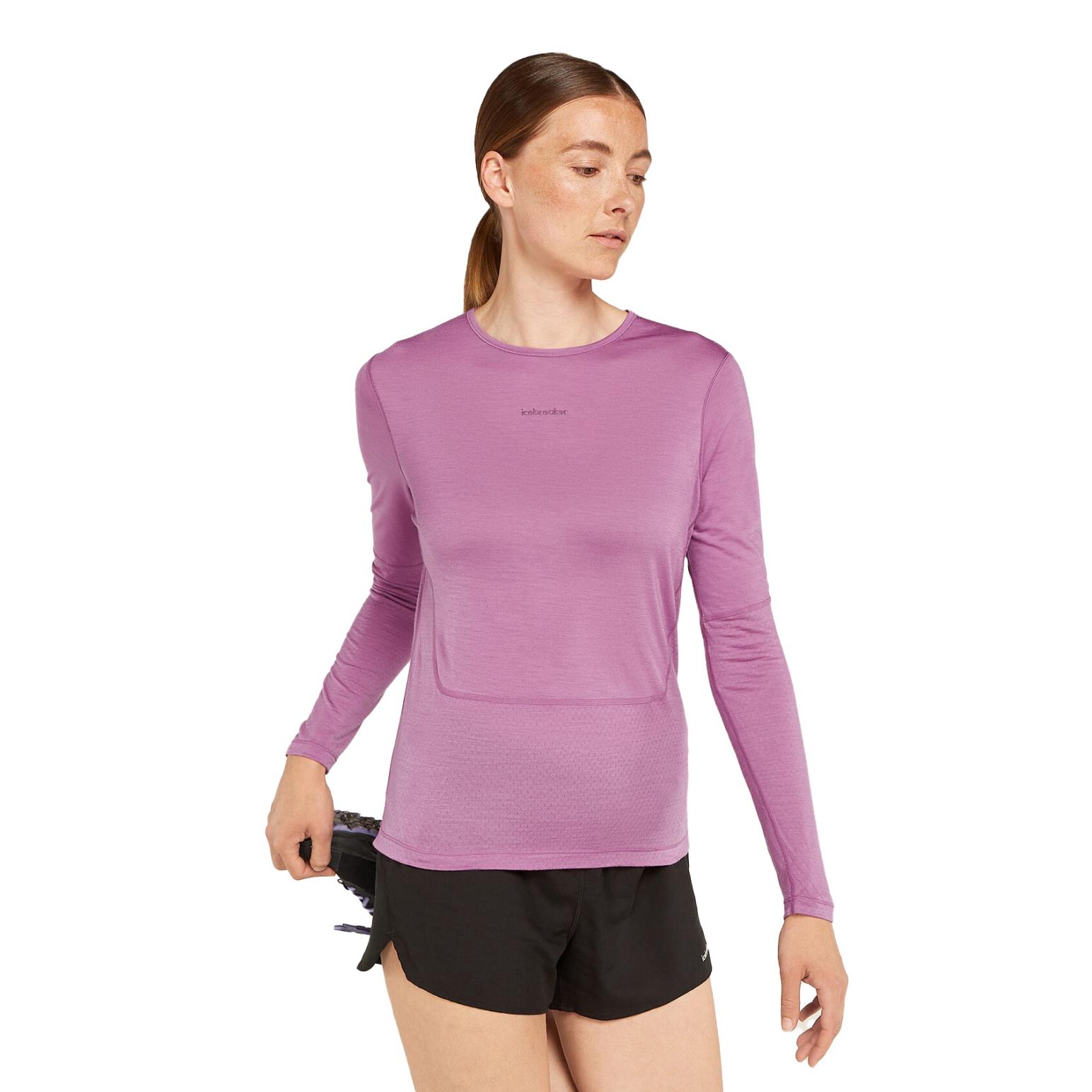 Icebreaker Womens Merino 125 ZoneKnit Energy Wind LS Tee