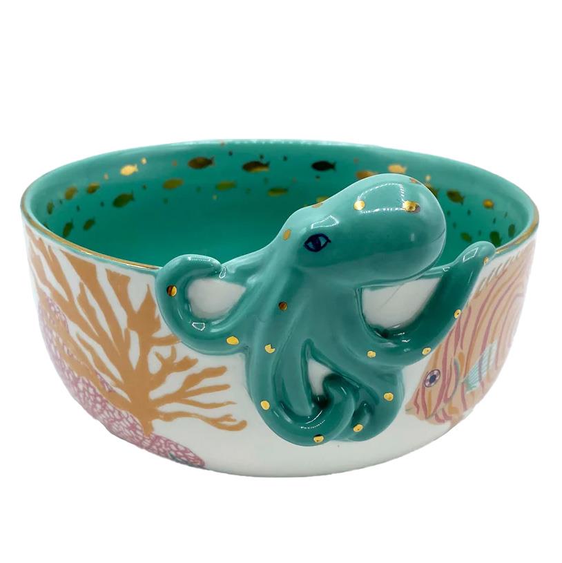 House Of Disaster Coral Octopus Bowl