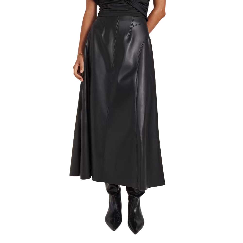 SABA Viv Faux Leather Flared Skirt