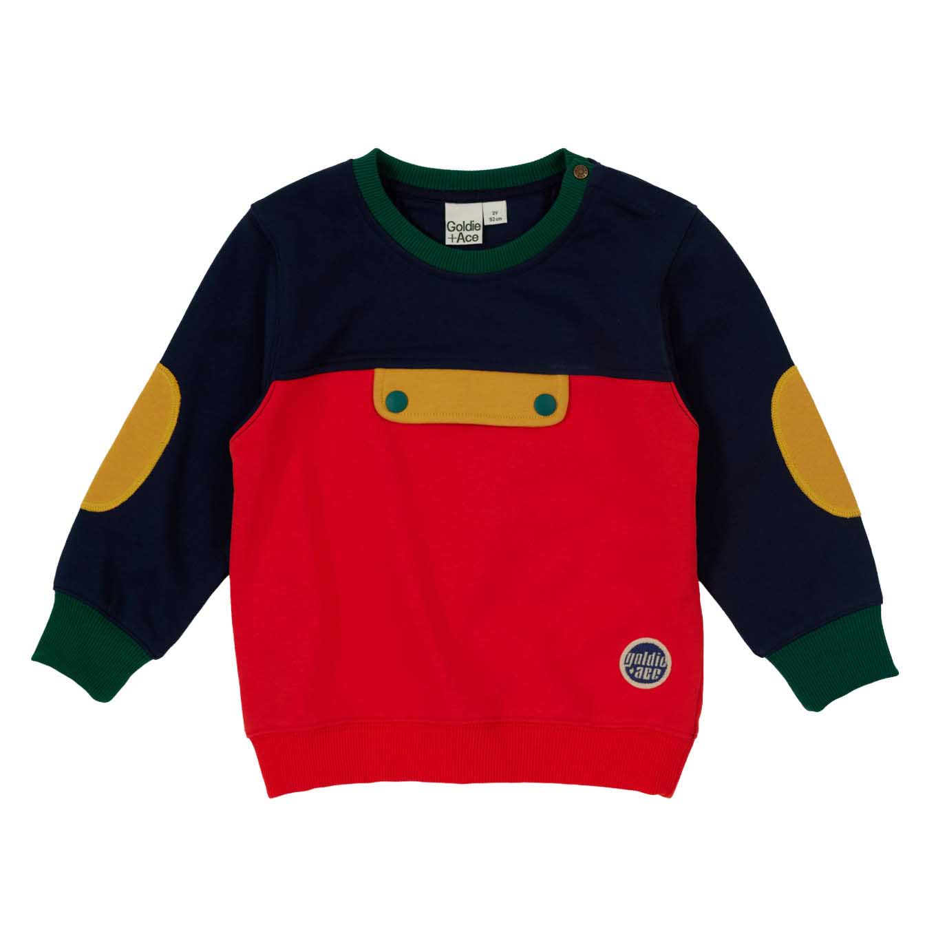 Goldie + Ace Colour Block Pocket Sweater 3-5Y