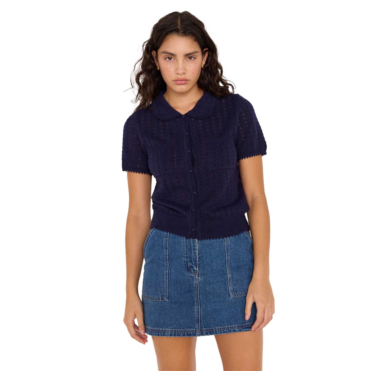 MINKPINK Lila Pointelle Knit Tee