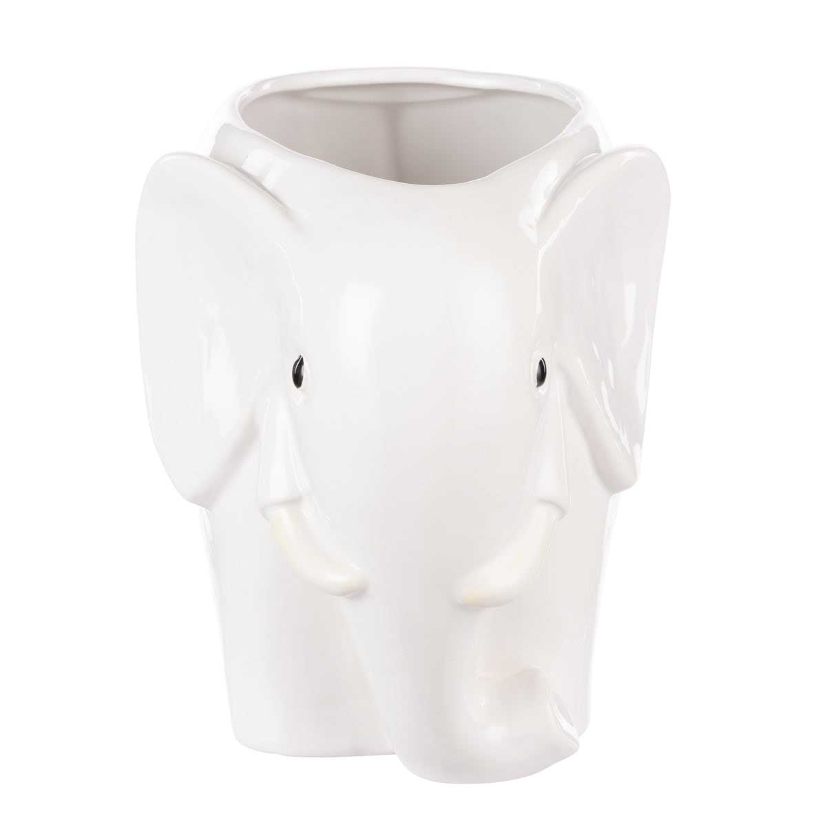 Emporium Brynlee Elephant Vase Wide - White