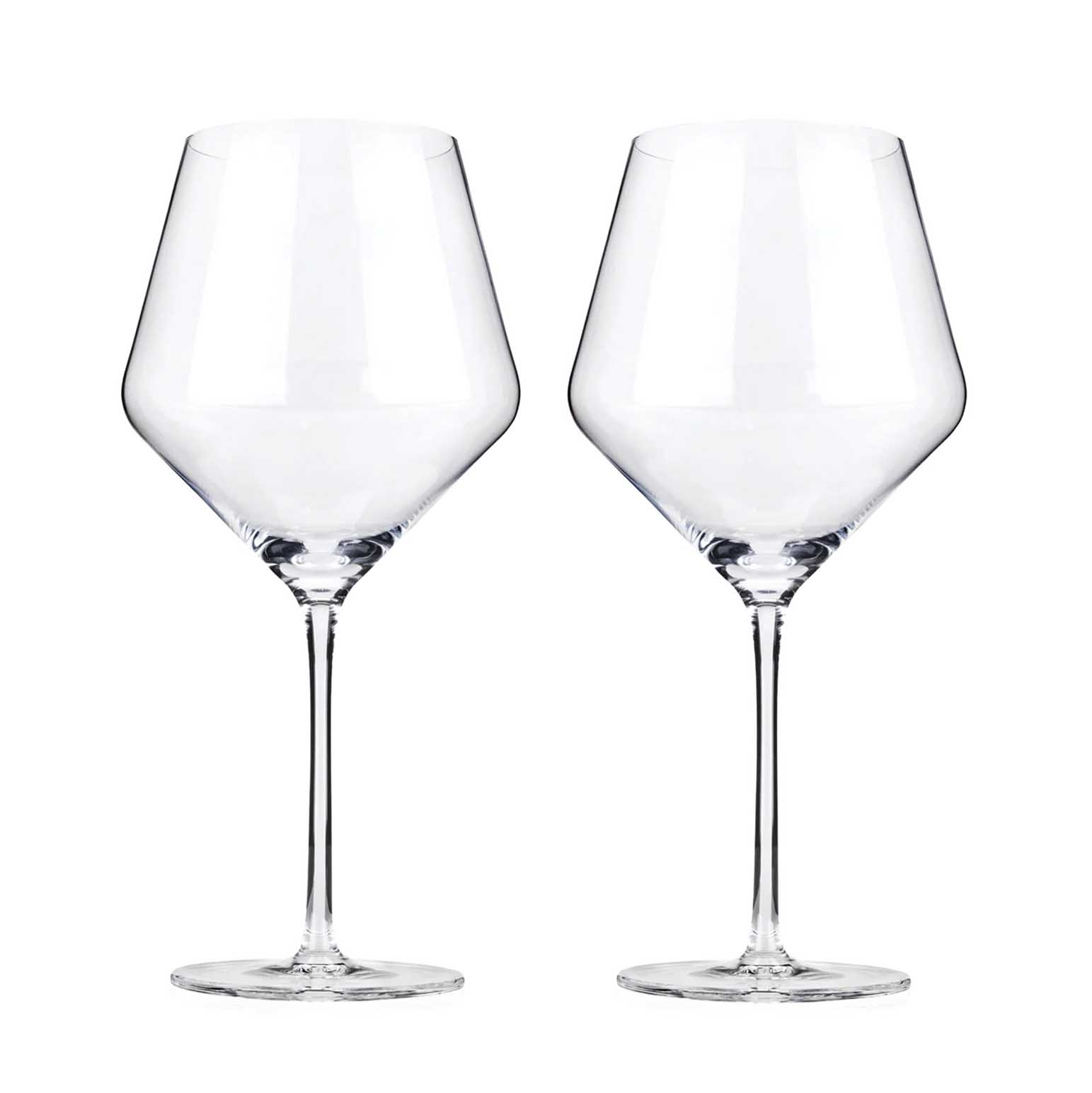 Viski Raye Crystal Burgundy Glasses Set Of 2