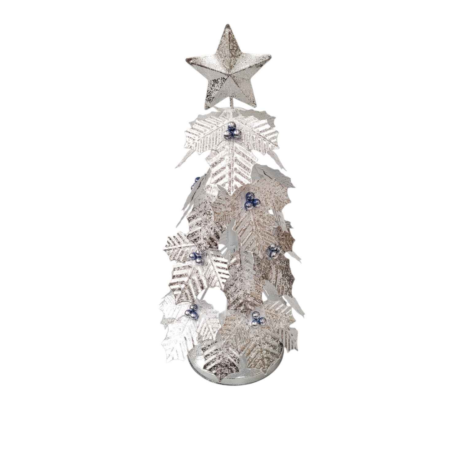 White Metal Christmas Tree 13.5 Inch