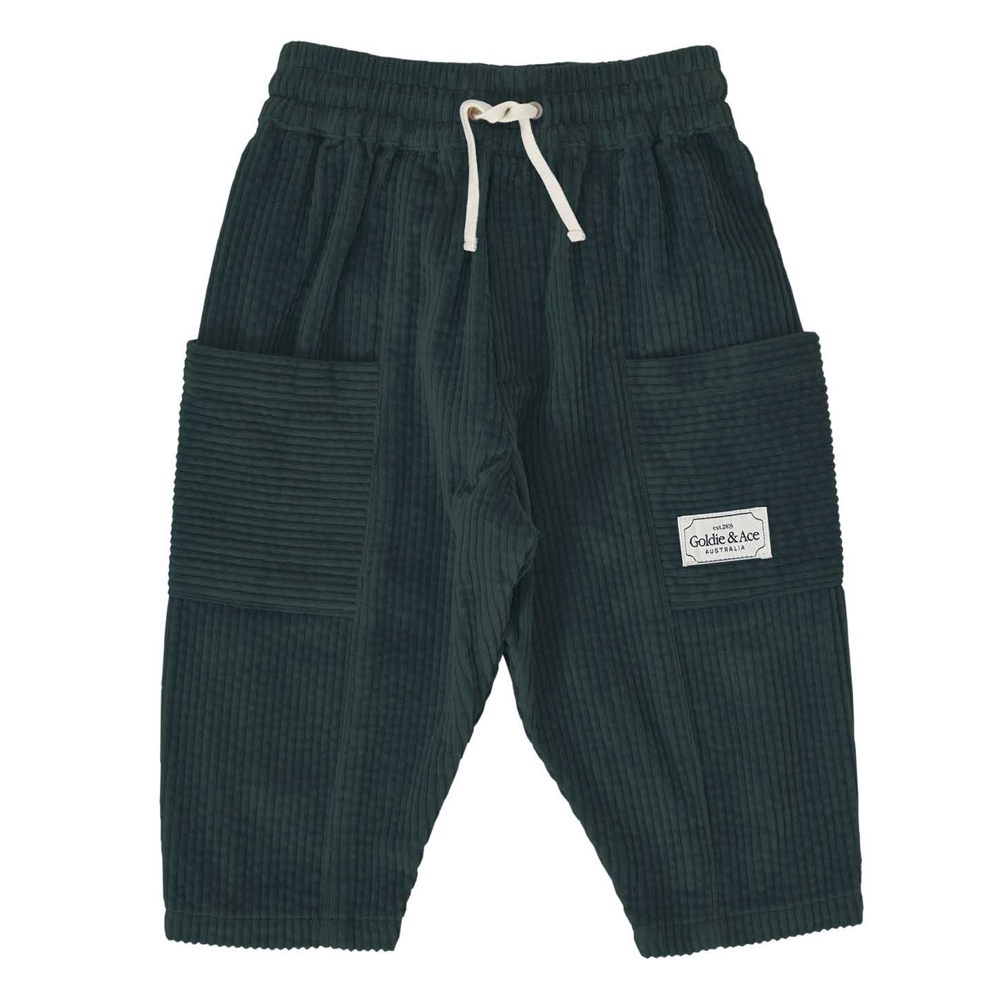 Goldie + Ace Kit Corduroy Pocket Pant Moss 3-5Y