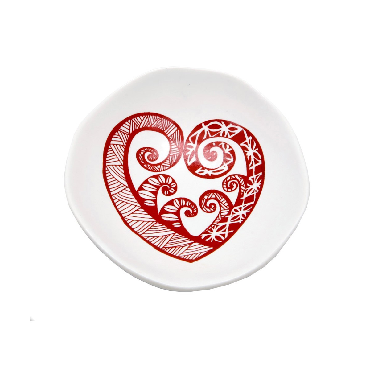 Jo Luping Red Aroha On White Bowl 7cm