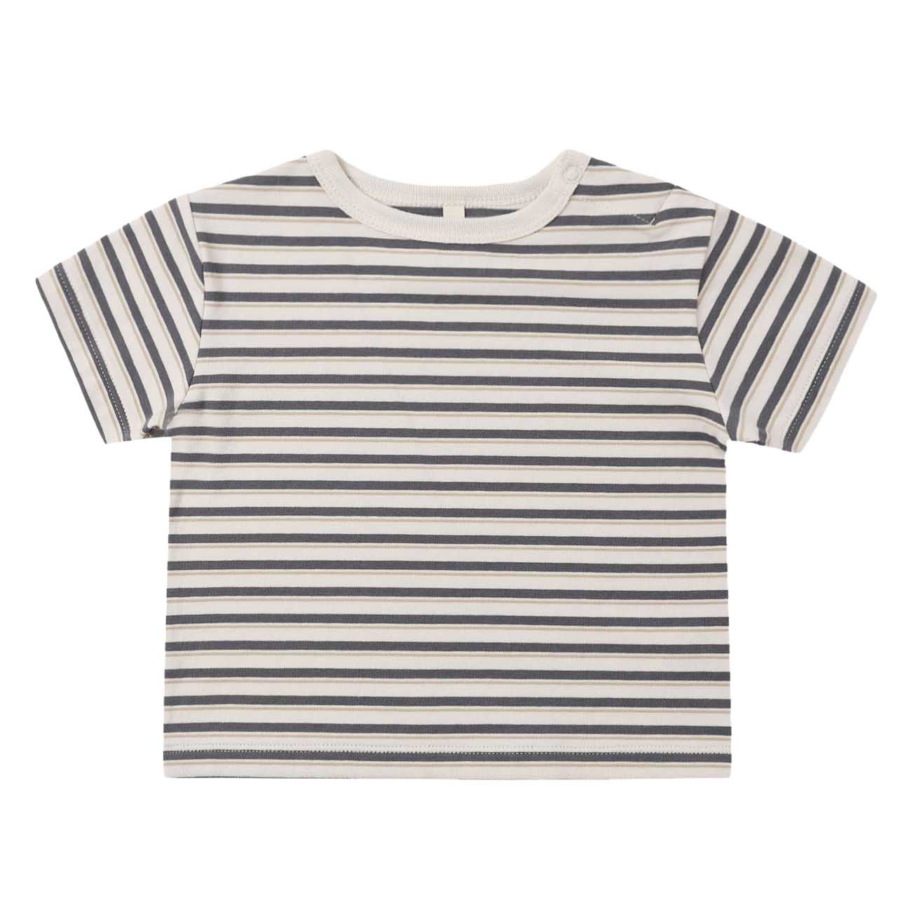 Quincy Mae Boxy Tee Vintage Stripe 6-24M