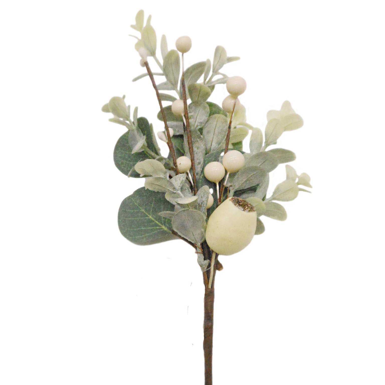Pick With White Berry And Eucalyptus Leaf L24