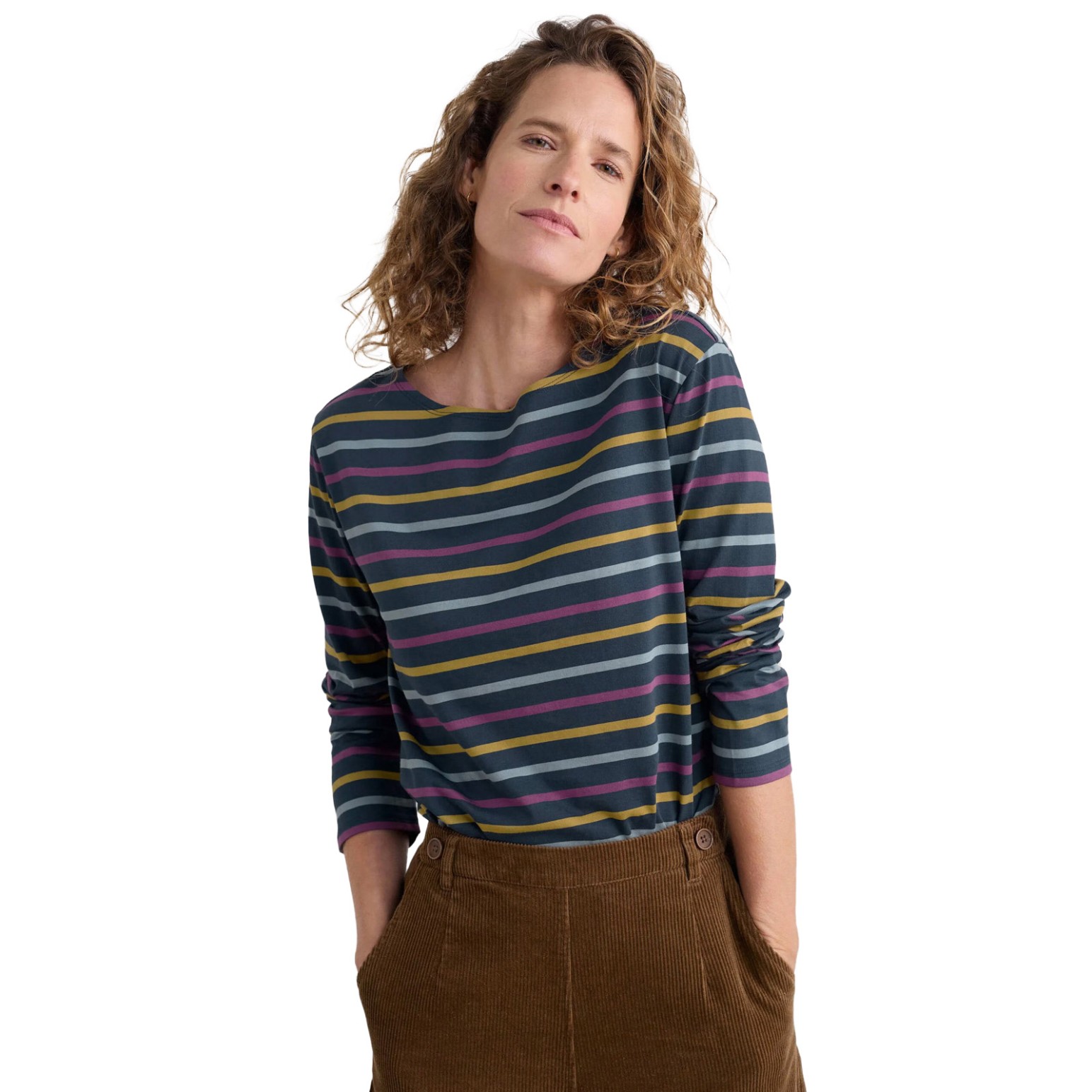 Seasalt Cornwall Sailor Shirt Tri Breton Maritime Aniseed