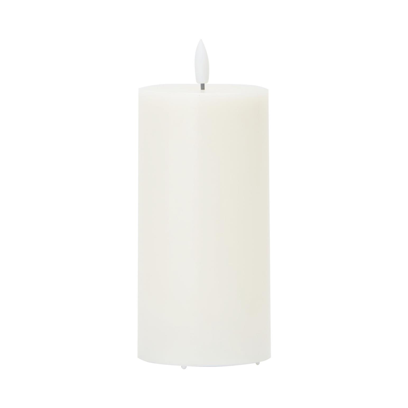 Stellar Haus White Pillar Indoor LED Candle With Timer  15x7.5cm - Large