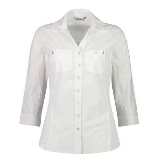 Vassalli Plain Button Up Shirt With Rib Panels