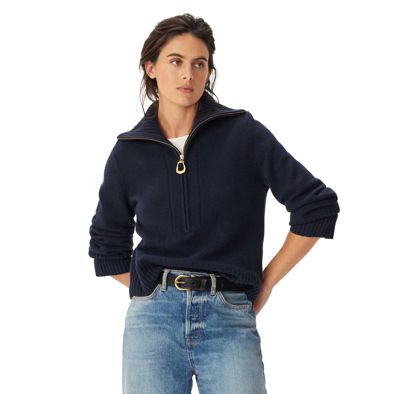 R.M. Williams Casuarina Lambswool Zip Knit