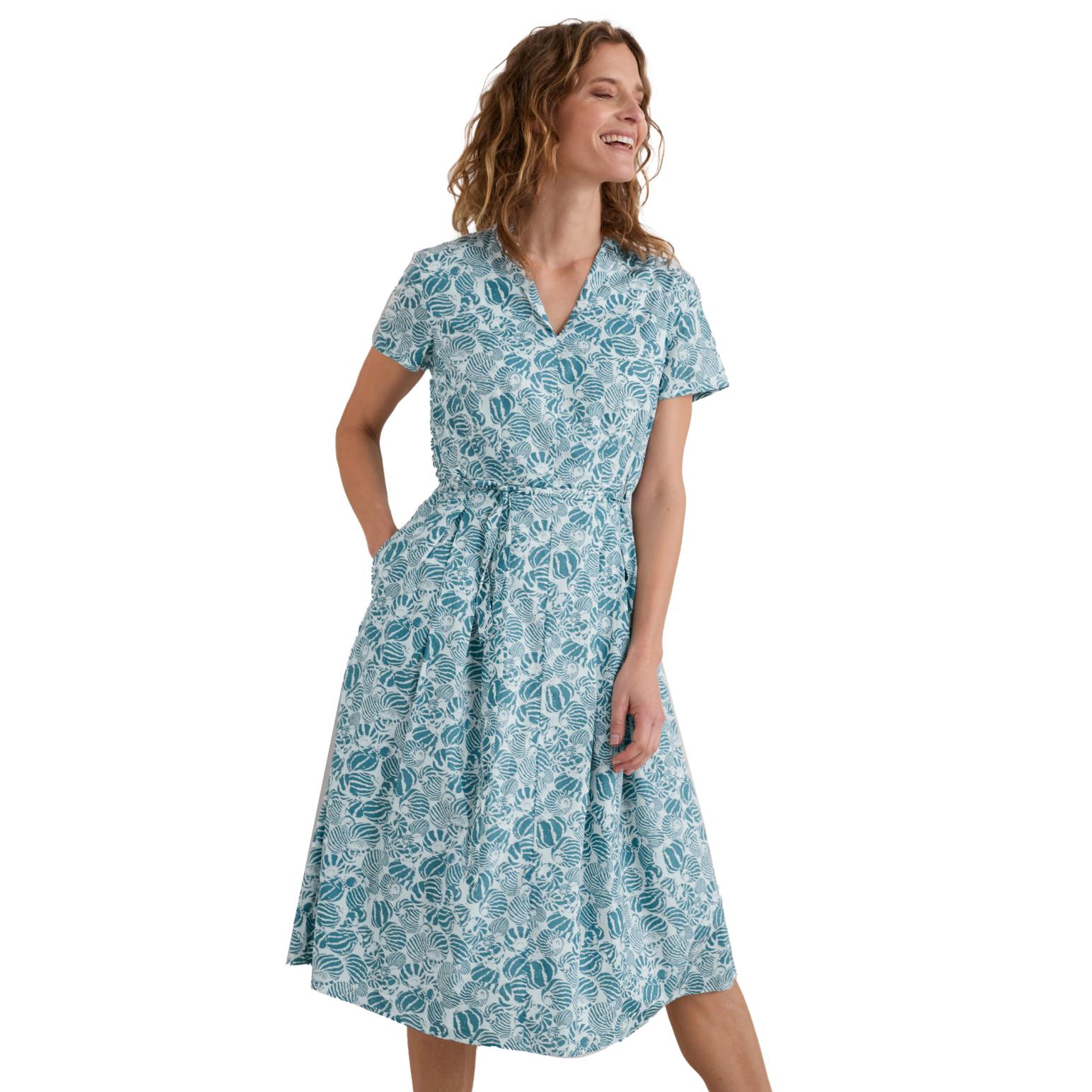 Seasalt Cornwall Top Terrace Dress Shells Eucalyptus