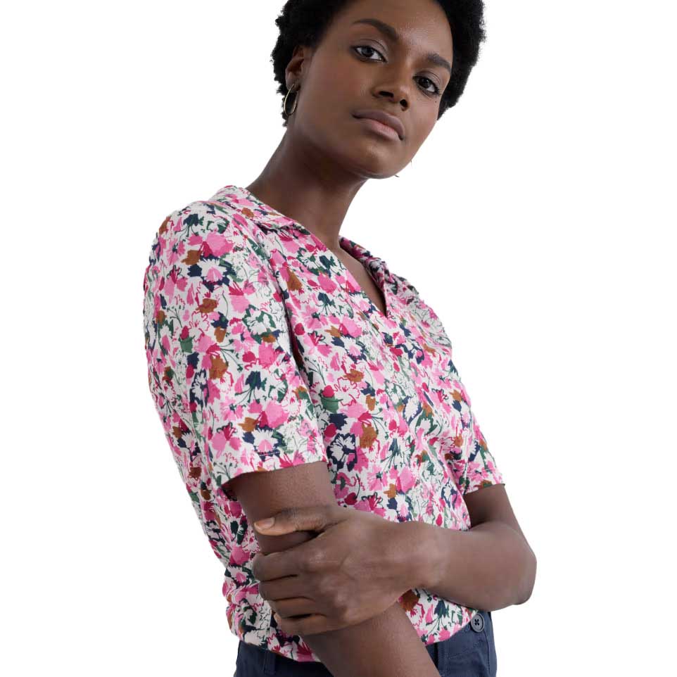 Seasalt Cornwall S/S Misty Sky Shirt Blossom Sketch Chalk