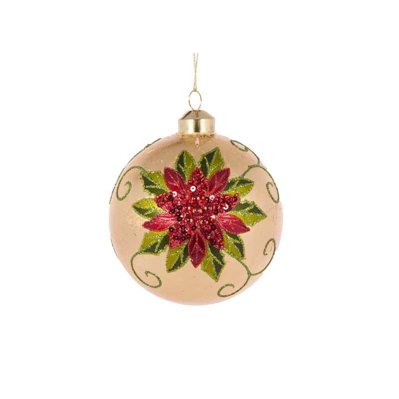 Holly & Ivy Elaborate Sequin Poinsettia Bauble