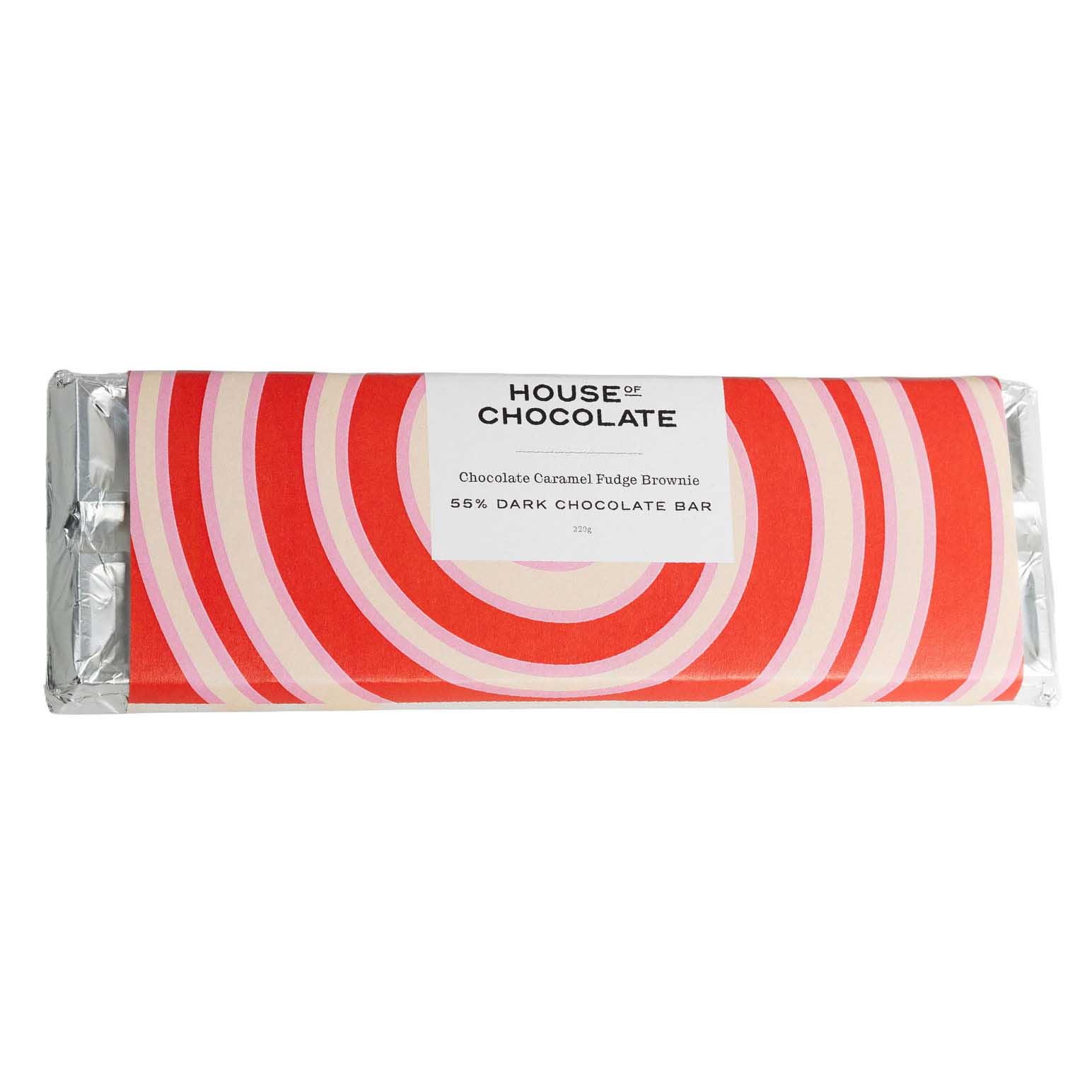 House of Chocolate Caramel Fudge Brownie Chocolate Bar 220g
