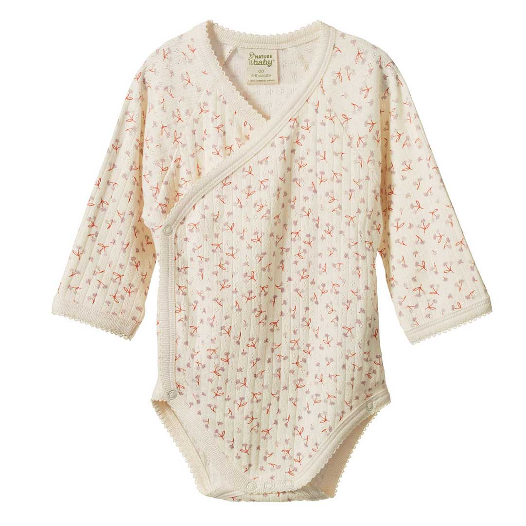 Nature Baby L/S Kimono Bodysuit Pointelle