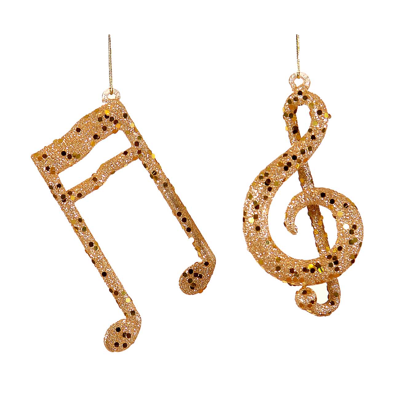 Vetur Glass Musical Notes Ornament Gold Assorted