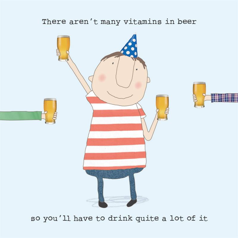 Rosie Made A Thing Beer Vitamins Card