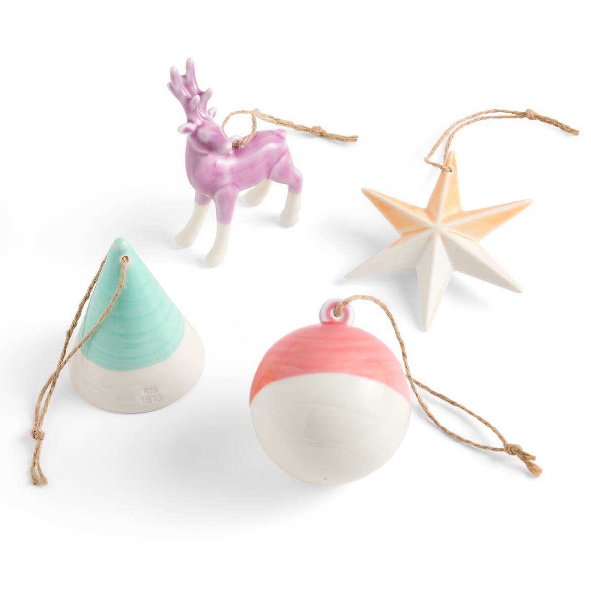 Royal Doulton 1815 Christmas Shapes Ornaments Set of 4