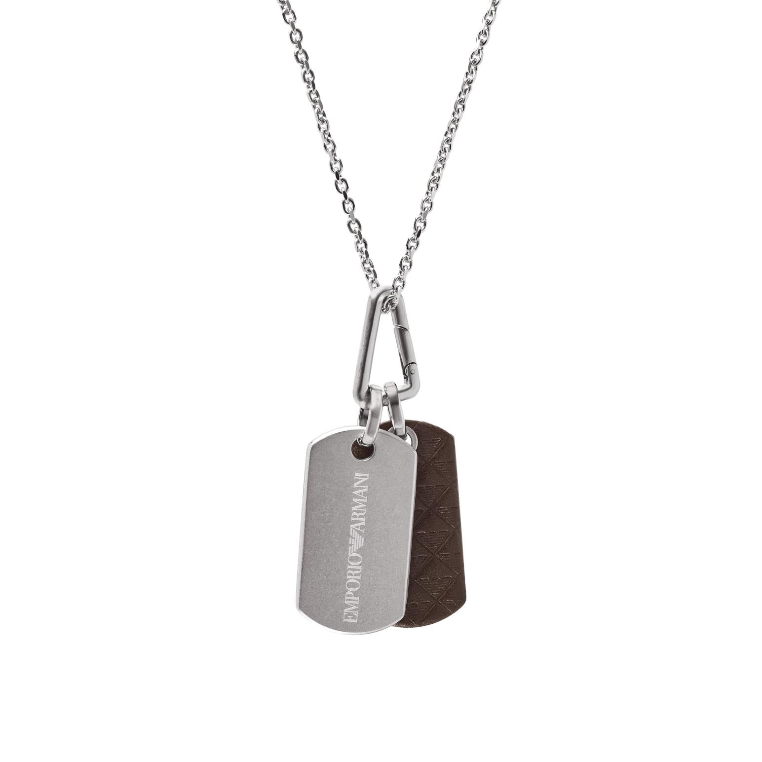 Emporio Armani Stainless Steel Dog Tag Necklace