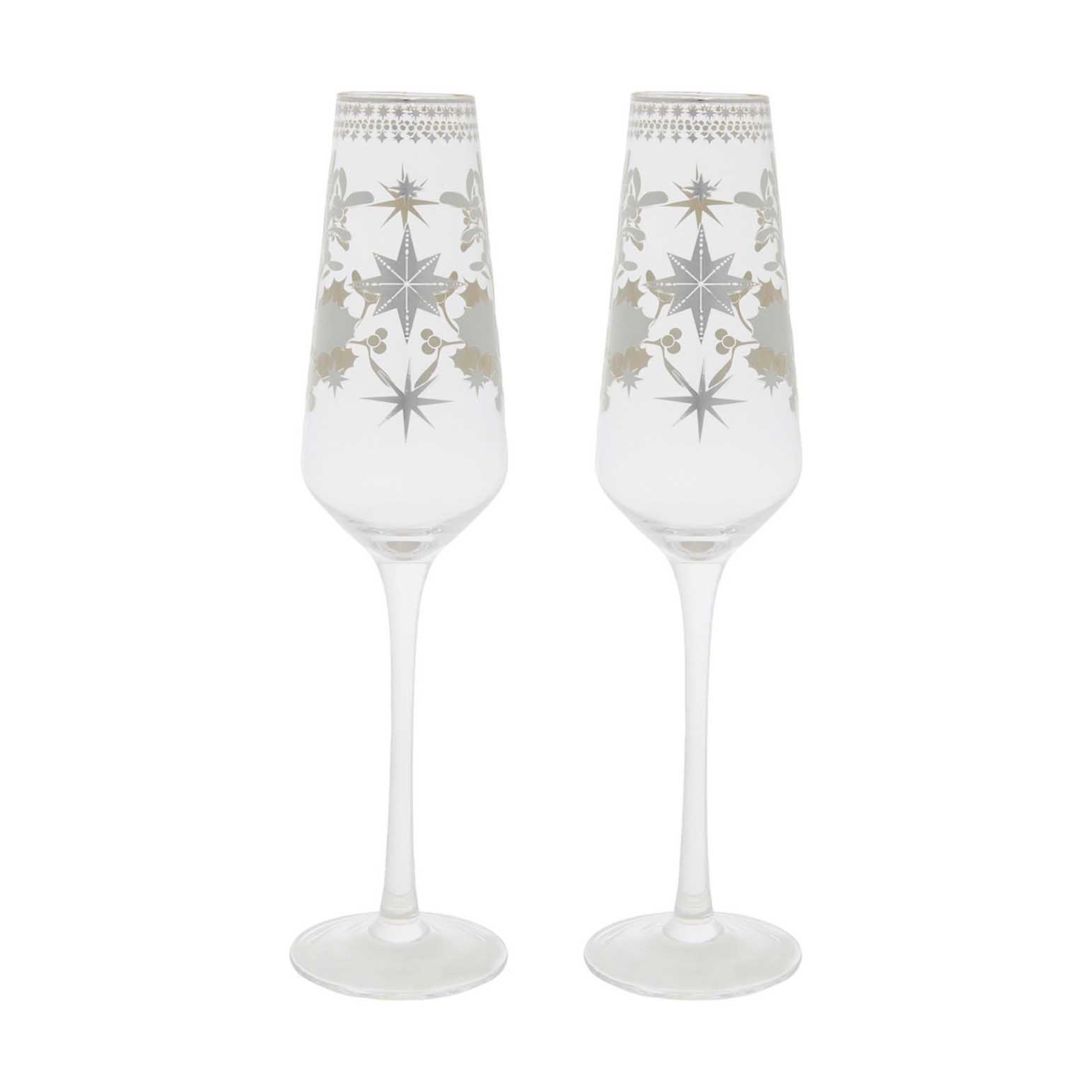 Maxwell & Williams White Christmas Prosecco Glass 240ml Set Of 2