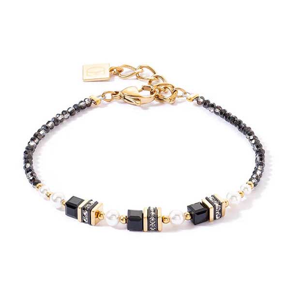 Coeur de Lion GeoCUBE® Princess Gold Black Bracelet