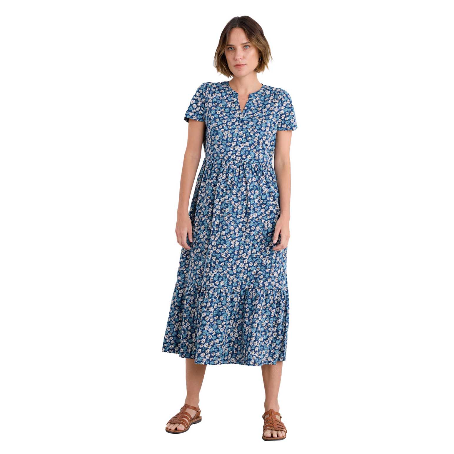 Seasalt Cornwall Rainette Dress Screenprint Daisy Marine