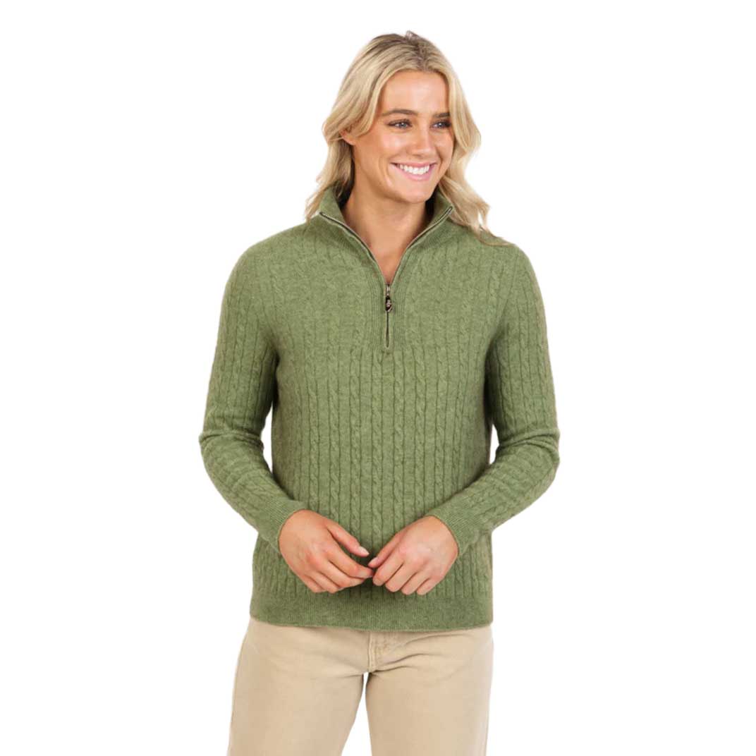 Native World Cable Half Zip Sweater