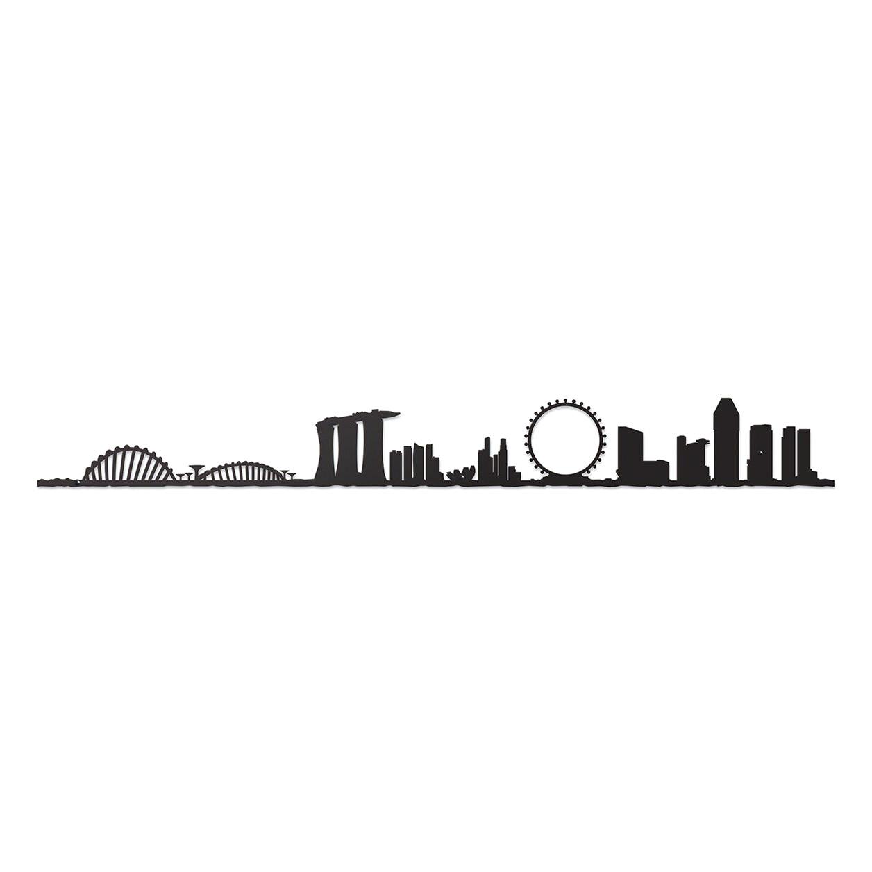 The Line Mini Skyline of Singapore Black Steel Silhouette 19cm
