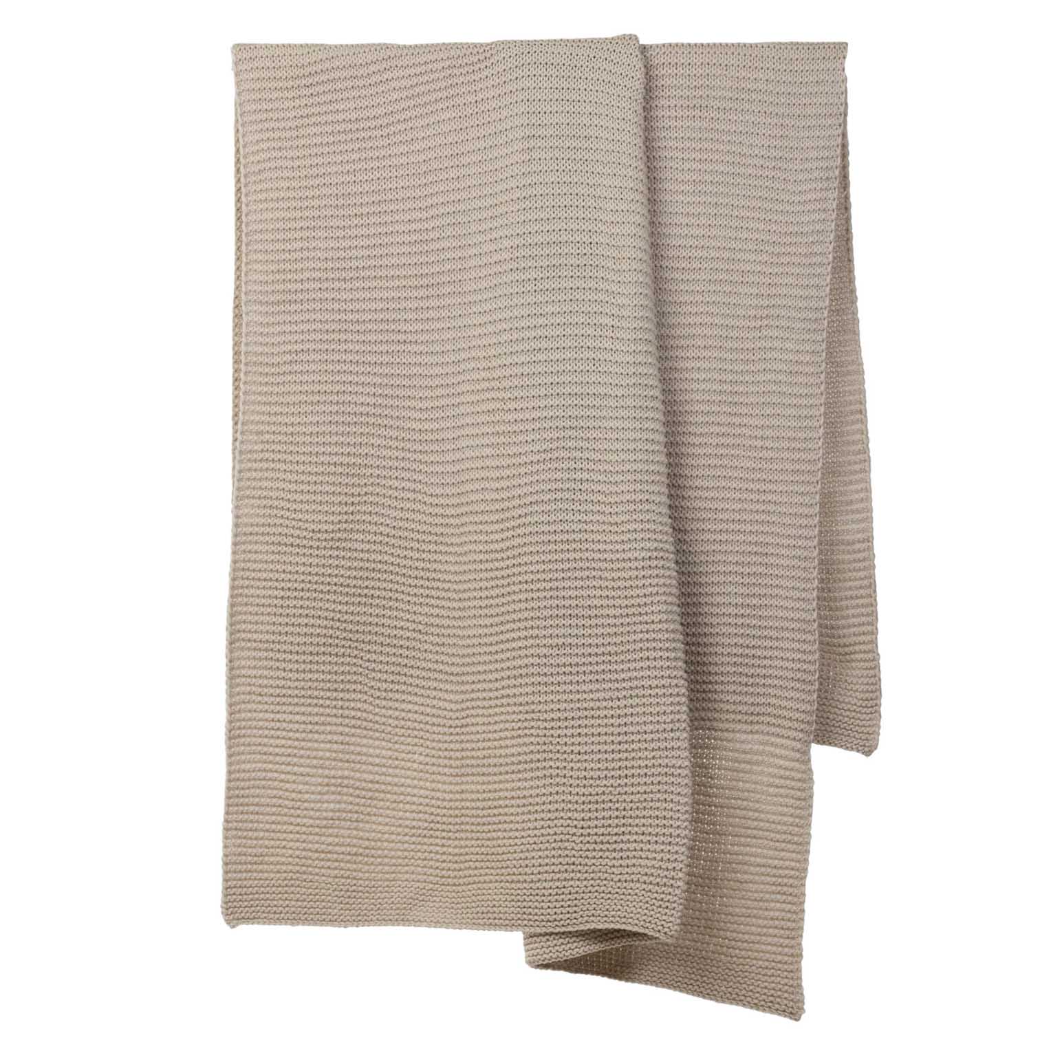 Citt&agrave; Wool Purl Knit Throw Bone 140x180cm