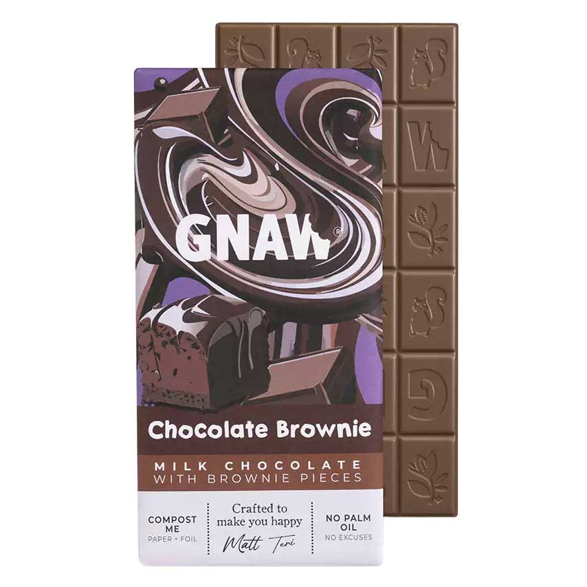 GNAW Chocolate Brownie Milk Chocolate Bar 80g