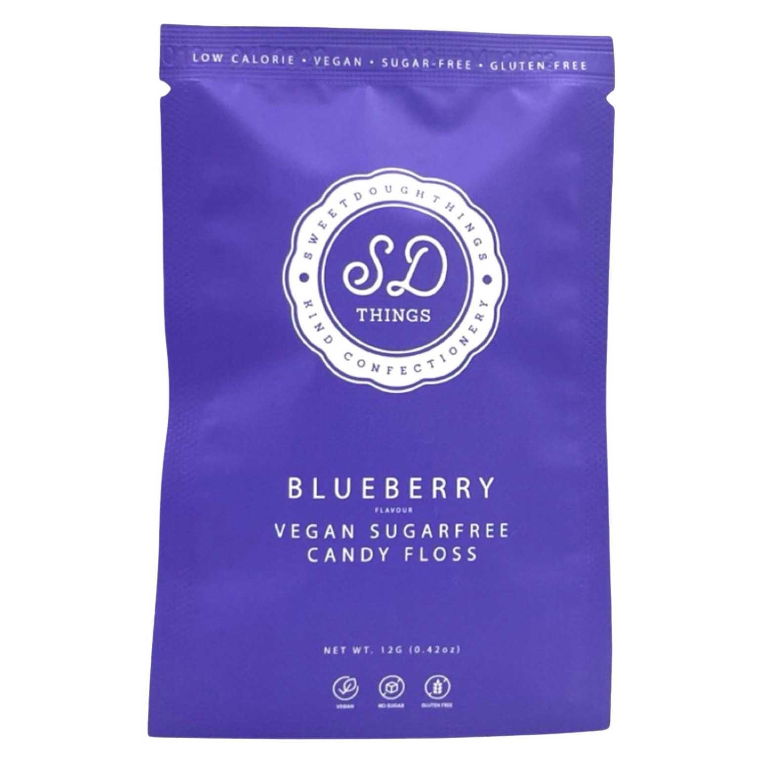 SweetDoughThings Blueberry Flavour Sugar-Free Candy Floss 12G