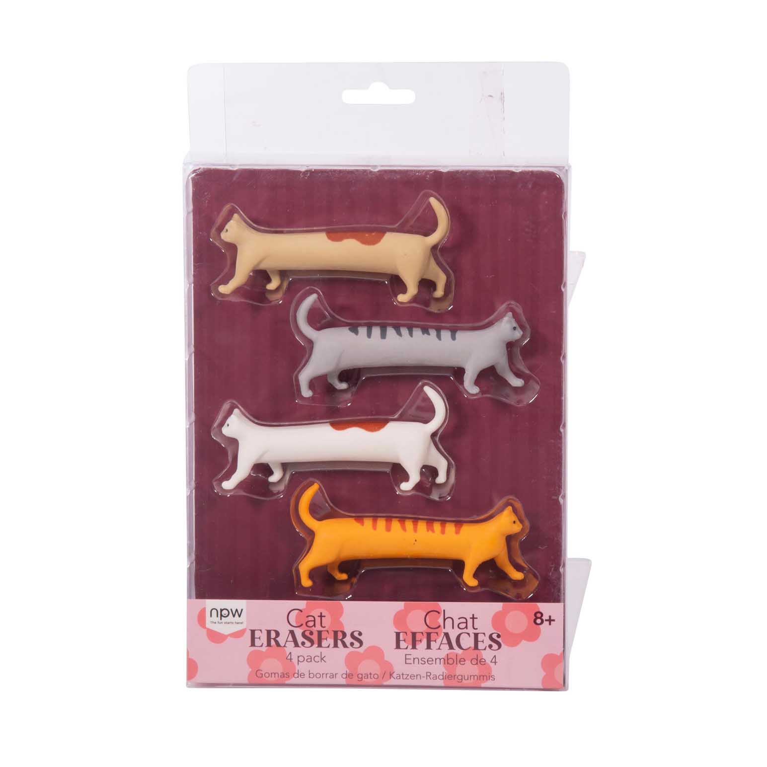 NPW Cat Erasers - Set Of 4