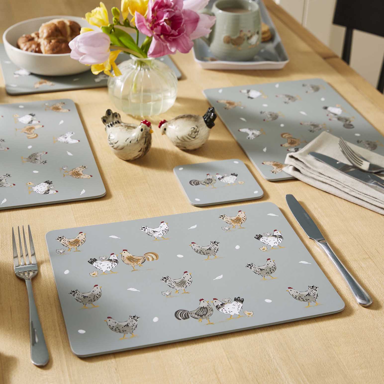Cooksmart Hen House Lane Set Of 4 Placemats