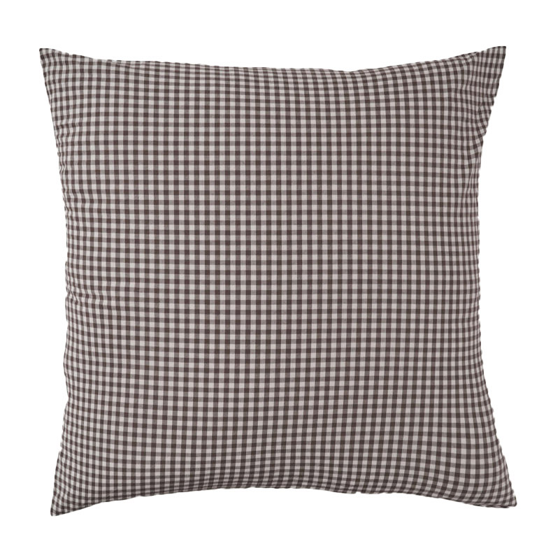 Città Gingham Organic Cotton Euro Pillowcase Cocoa 65x65cm