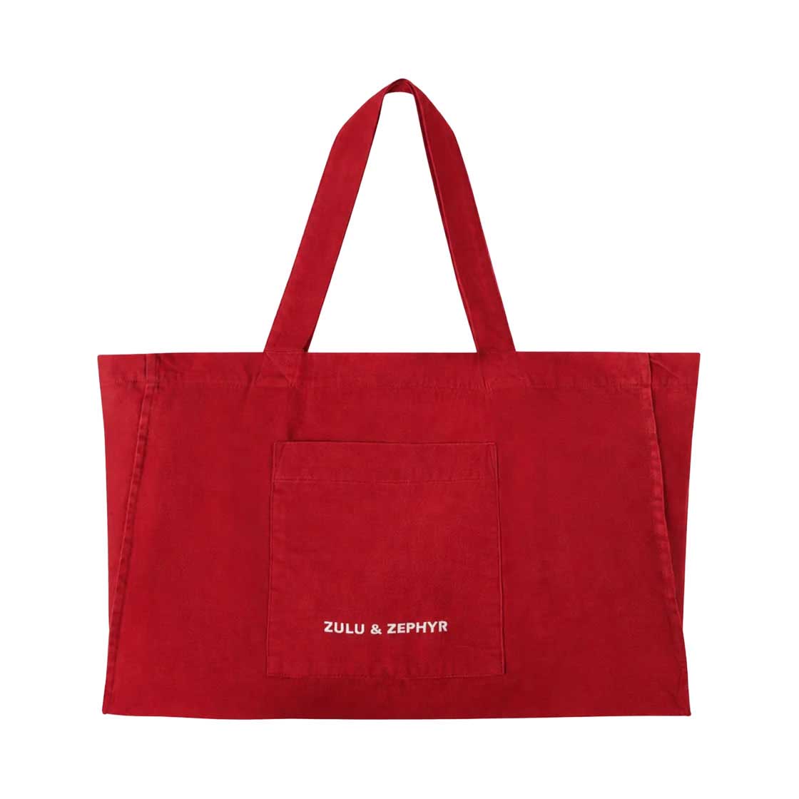 Zulu & Zephyr Red Cotton Canvas Tote Bag